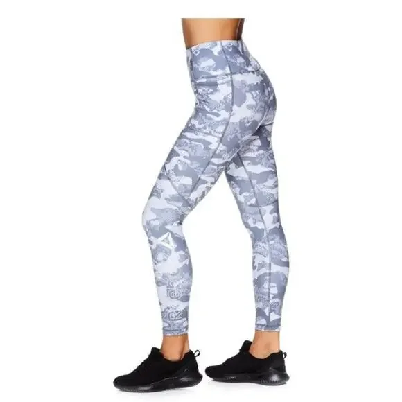 Reebok Women's Essential High Rise Printed Leggings With Side Pockets Medium - Picture 4 of 4